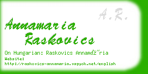 annamaria raskovics business card